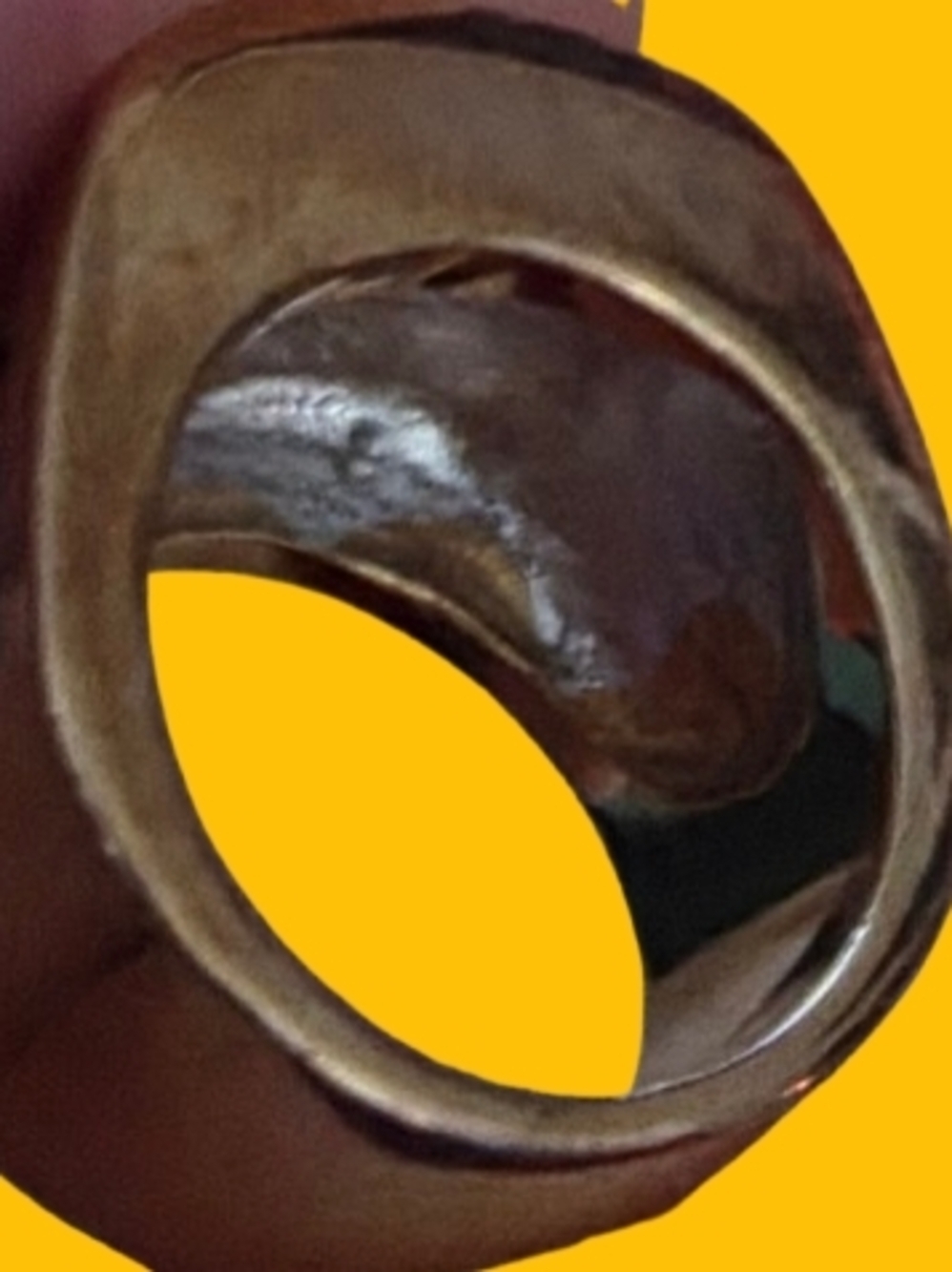 π£ Classic Y2K Two Tone Ribbed Cigar Chunky Ring Size 7 Designer Look π Fashion - Picture 5 of 5